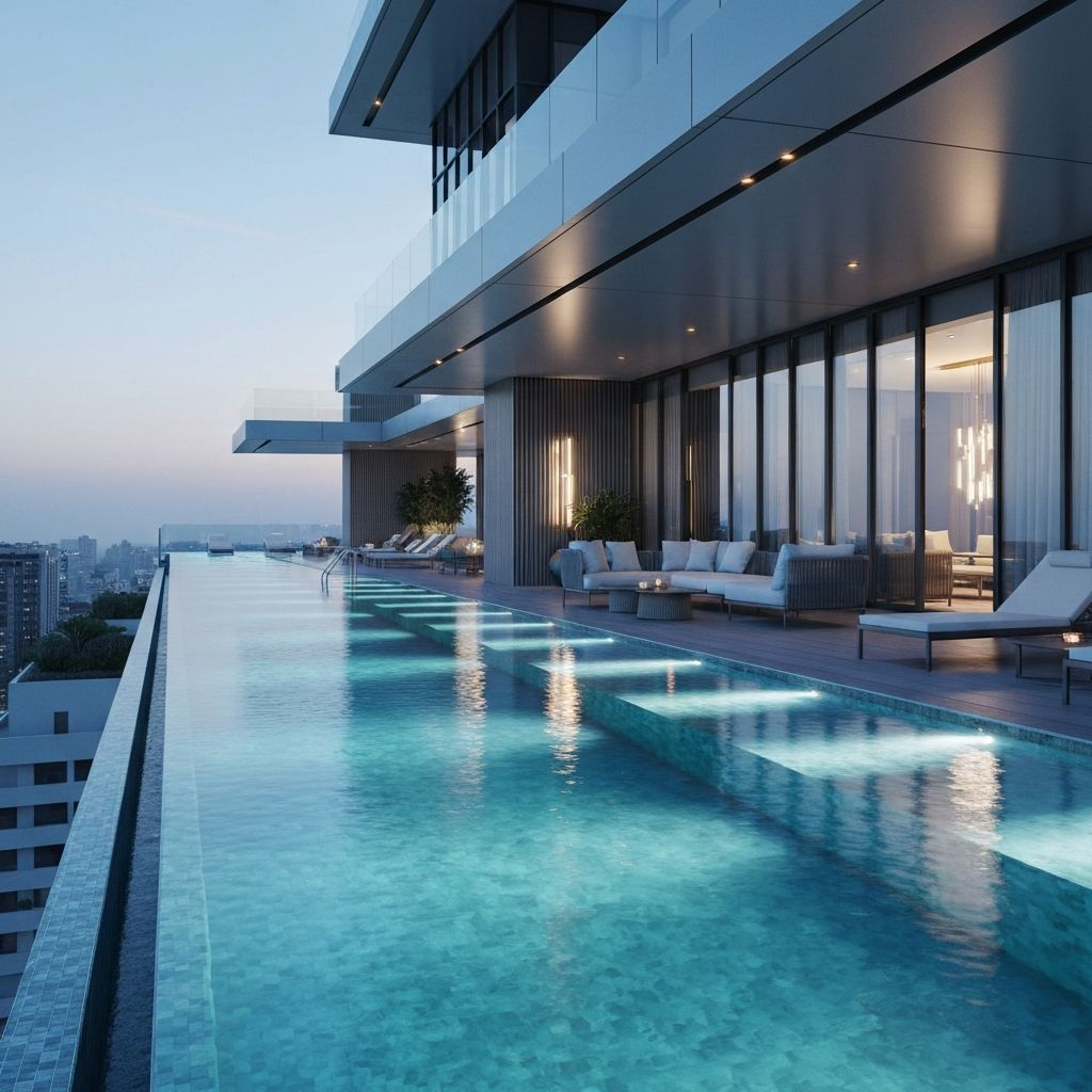 Looking for the rooftop terrace where Kendall has the conversation with his father. Has distinctive modern architecture.